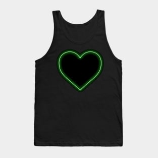 Green Neon Heart - Love Valentines Tank Top